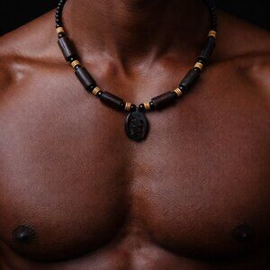 Black and Brown Beaded Necklace